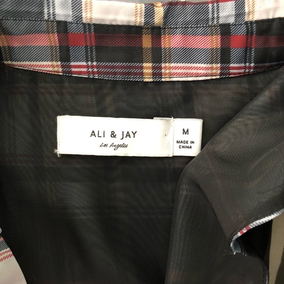 Ali & Jay Sleeveless Plaid Button Down Dress With Peplum Detail, Size M - Picture 9 of 12